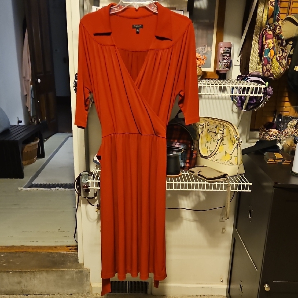Talbots red jersey dress